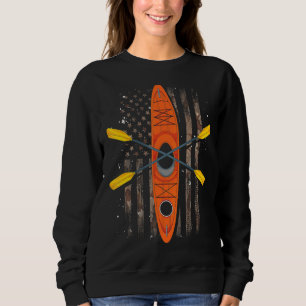 Moletom Esportes ao ar livre Kayaker USA Flag Kayak Canoe