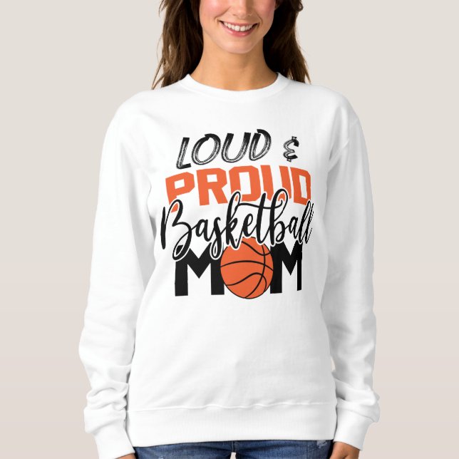 Moletom esportes de basquete orgulhosos Mamãe Word Art (Frente)