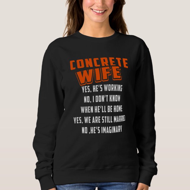 Moletom Esposa de concreto de construção para trabalhador  (Frente)