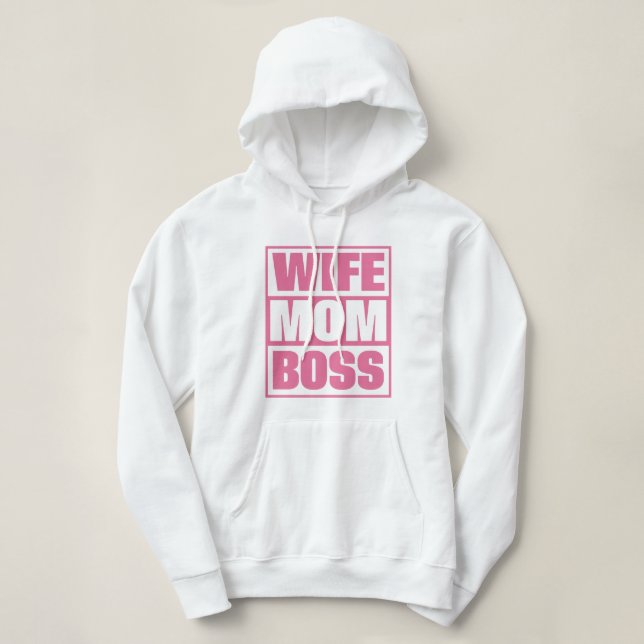 Moletom Esposa de Nome Personalizado - Mãe - Chefe (Frente do Design)