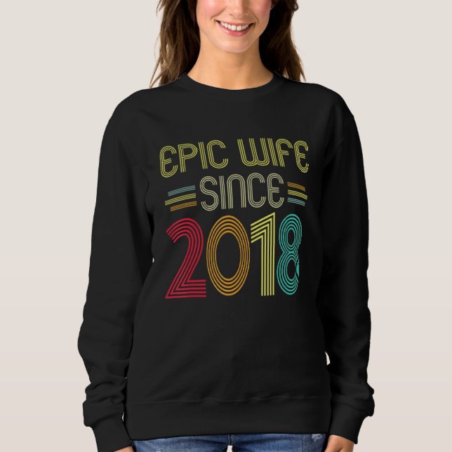 Moletom Esposa Epic Desde 1918 Seu Quarto Aniversário De C (Frente)
