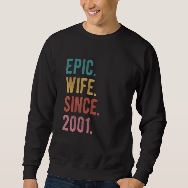 Moletom Esposa Epic Desde 2001 21ruas Casando Aniversário  (Frente)