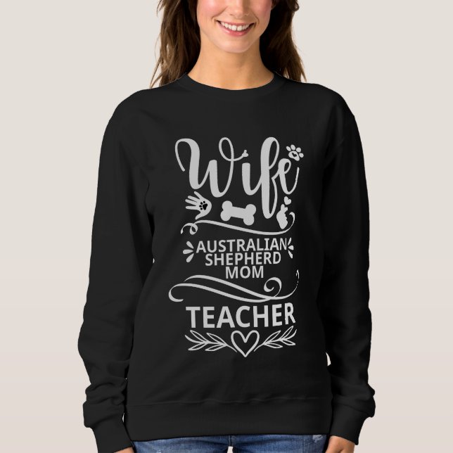 Moletom Esposa Pastora Australiana Mãe Professora Engraçad (Frente)