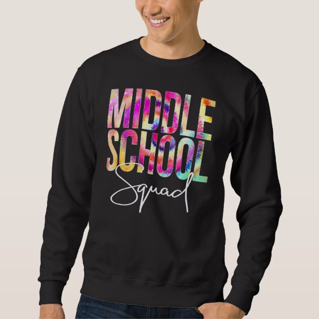 Moletom Esquadrão Da Escola Secundária Tie Dye De Volta À  (Frente)