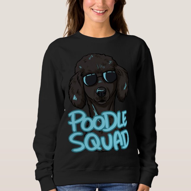 Moletom Esquadrão de Poodle Preto em Azul (Frente)