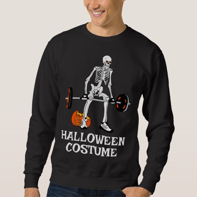 Moletom Esqueleto Assustador Do Halloween Com Coluna De Ab (Frente)