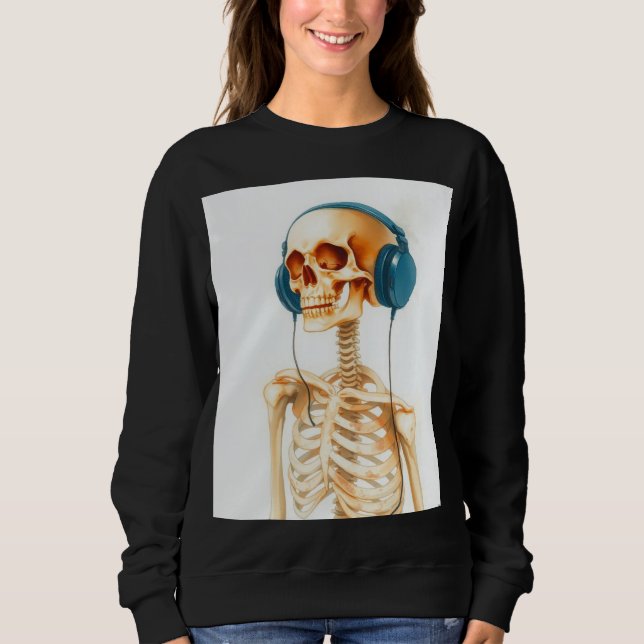 Moletom Esqueleto com fones de ouvido  (Frente)