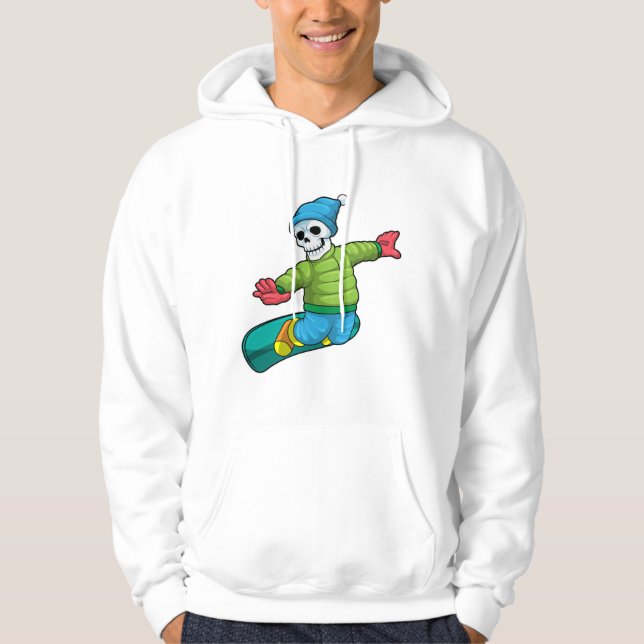 Moletom Esqueleto como Snowboarder com Snowboard (Frente)