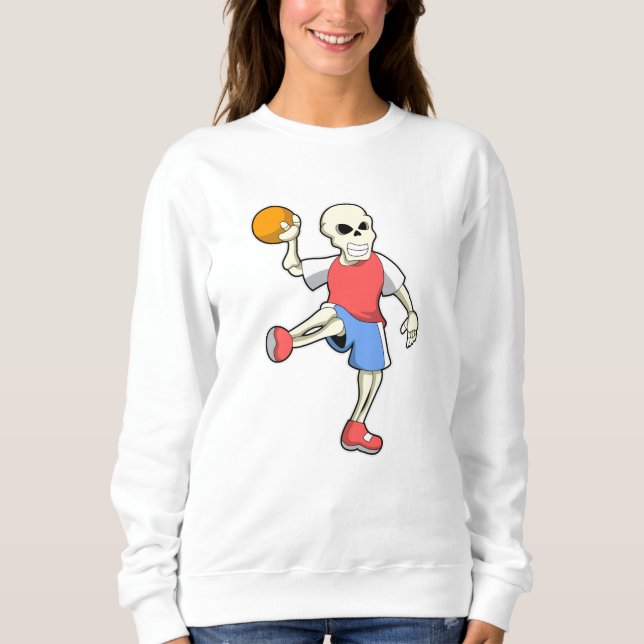 Moletom Esqueleto de Handebol jogador com Handebol (Frente)