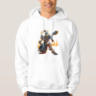 Moletom esqueleto do inferno com guitarra e Hoodie