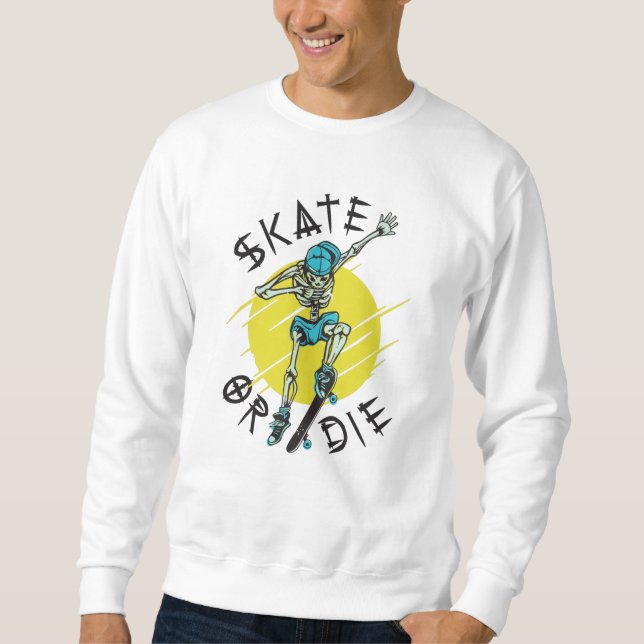 Moletom Esqueleto Skatista Morra Patinando (Frente)