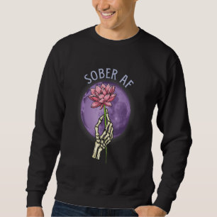 Moletom Esqueleto Sóbrio Mão Segurando Flor de Lótus Namas