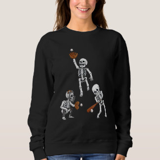 Moletom Esqueletos de Halloween de beisebol Batedor Apanha