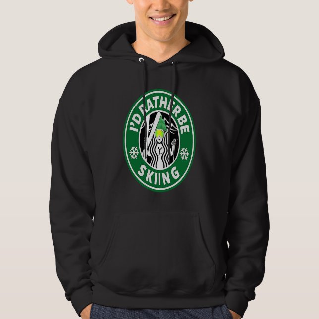 Moletom Esqui para Mulheres Eu Preferiria Estar Esquiando  (Frente)