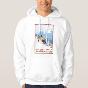 Moletom Esquiador da neve de Downhhill - passagem de