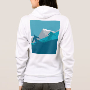 Moletom Esquiadores Alpinos Descendo a Encosta Branca