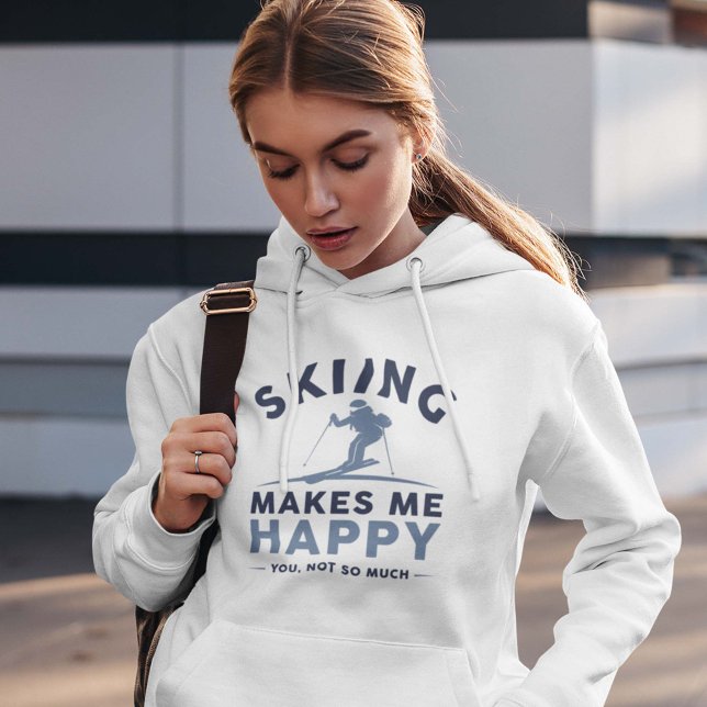 Moletom Esquiar Me Faz Feliz Não Tanto (skiiing women's hoodie)