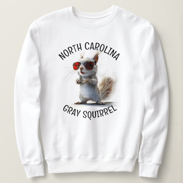 Moletom Esquilo Cinza da Carolina do Norte (Frente do Design)