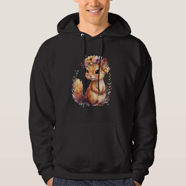 Moletom esquilo com flores e esquilo giro (Frente)