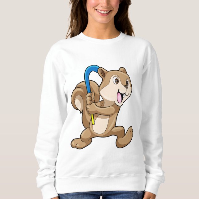 Moletom Esquilo no hóquei de campo com Stick (Frente)