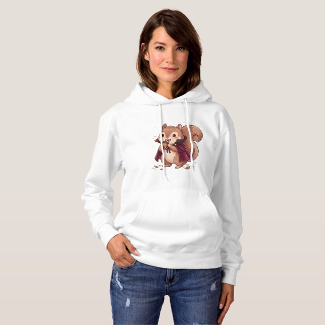 Moletom Esquilo Vampiro Fofo com Cape de Halloween de Bolo (Frente Completa)