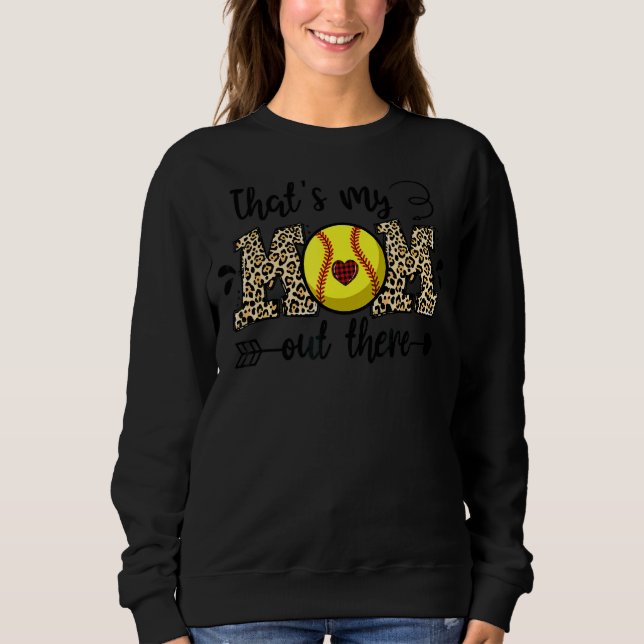 Moletom Essa é minha mãe lá fora Leopard Softball Mãe Moth (Frente)