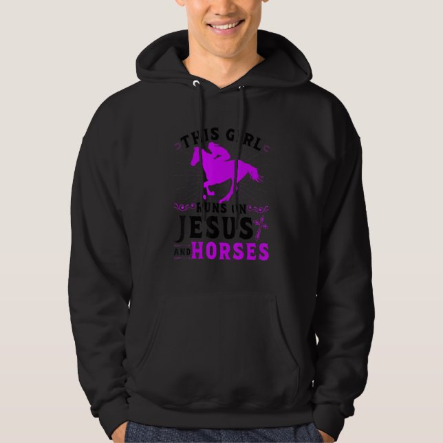 Moletom Essa Garota Funciona Com Jesus E Cavalos, Cavalo C (Frente)