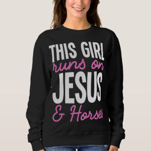 Moletom Essa Garota Funciona Com Jesus E Cavalos, Uma Meni