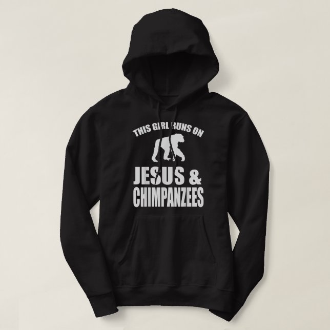 Moletom Essa Garota Funciona Com Jesus E Chimpanzés (Frente do Design)