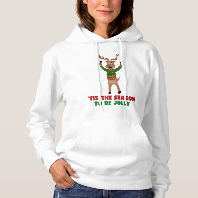 Moletom "Esta É A Época De Jolly Reindeer Hoodie (Frente)