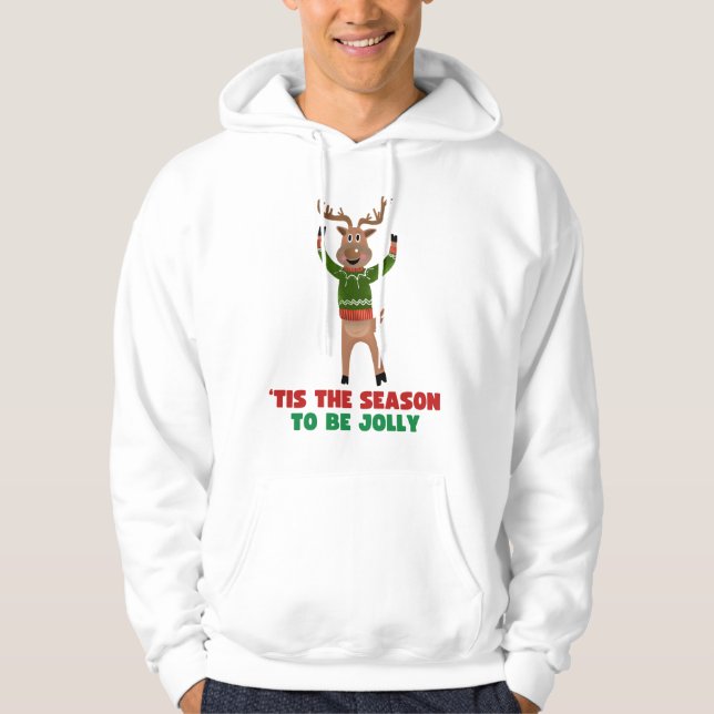 Moletom "Esta É A Época De Jolly Reindeer Hoodie (Frente)