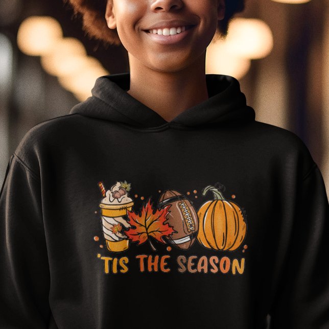 Moletom Esta é a queda do campeonato de futebol (Tis the Season Football Pumpkin Fall Hoodie)