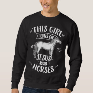Moletom Esta Garota Corre Em Jesus E Cavalos Correndo