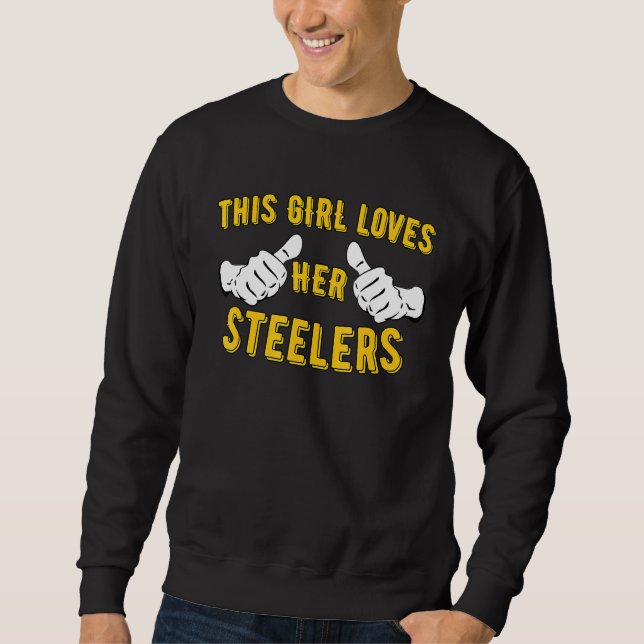 Moletom Esta Menina Ama Seus Steelers (Frente)