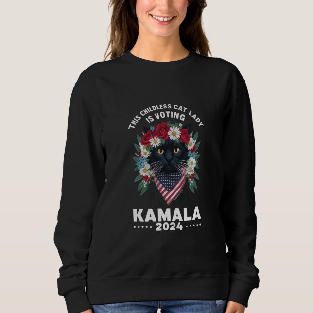 Moletom Esta Mulher De Gato Infantil Está Votando Kamala (Frente)