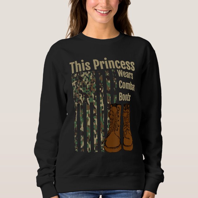 Moletom Esta Princesa Usa Botas de Combate (Frente)