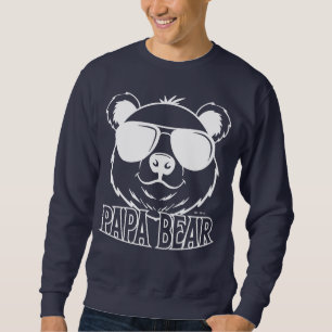 Moletom estabelecido PaPa Bear Azul Marinho Branco Moderno
