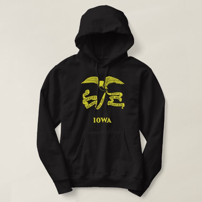 Moletom Estado de Iowa Bandeira Hooded Sweatshirt (Frente do Design)