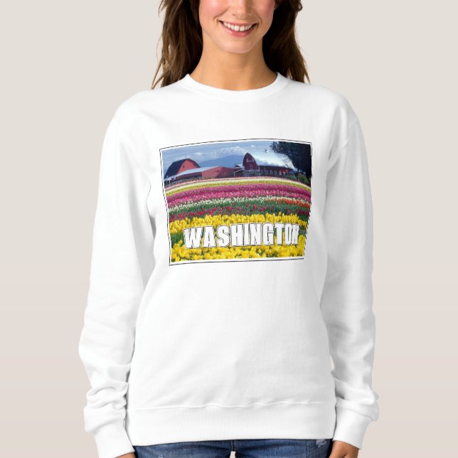 Moletom Estado de Washington | Campo de Tulipas (Frente)