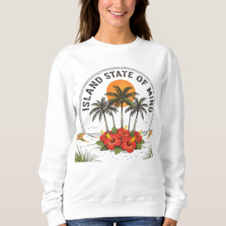 Moletom Estado Insular Mentalidade Hibisco Tropical Vintag