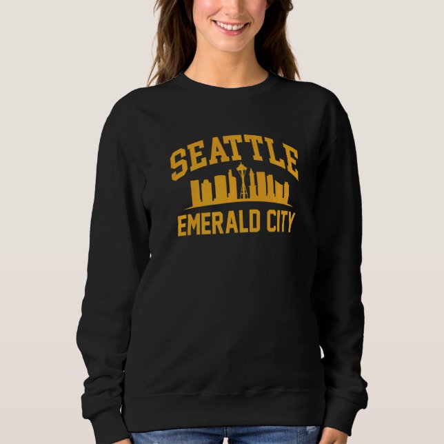 Moletom Estado Verde Seattle Cidade Esmeralda Lar (Frente)