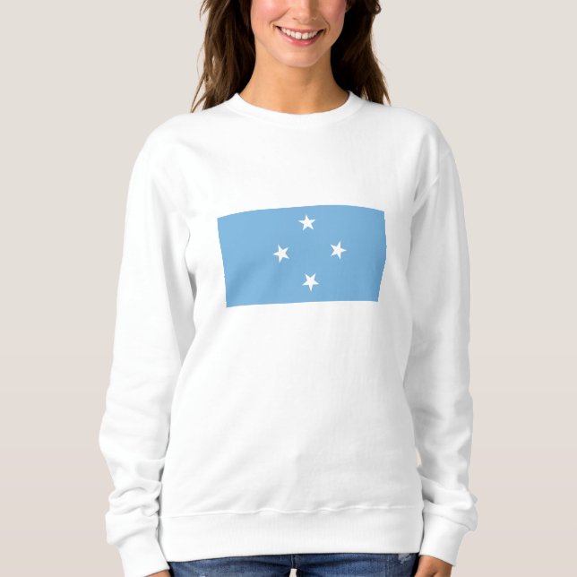 Moletom Estados Federados da Bandeira da Micronésia (Frente)