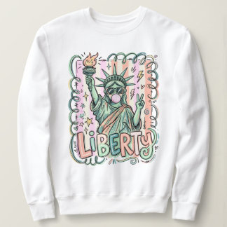 Moletom Estátua da Liberdade Divertida Chiclete Patriótico
