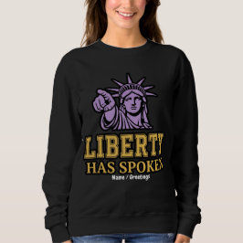 Moletom Estátua da Liberdade Retro Liberdade Falou Apontan
