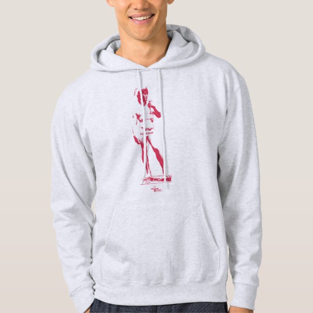 Moletom Estátua: Digam a palavra F — Impressão rosa Hoodie (Frente)