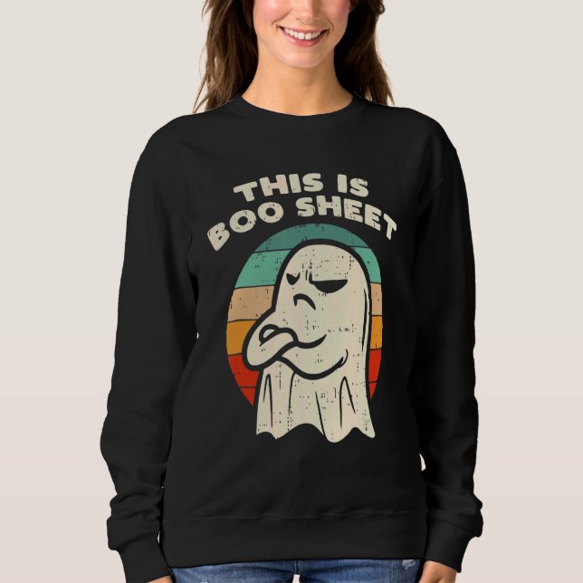 Moletom ESTE É BOA FOLHA Ghost Retro Halloween (Frente)