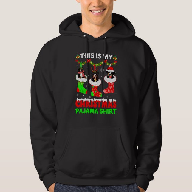 Moletom Este É Meu Pijama De Natal Bernese Mountain Dog P (Frente)