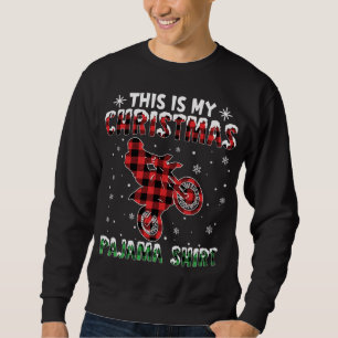 Moletom este é meu pijama de natal Dirt Bike Red xadrez Mo