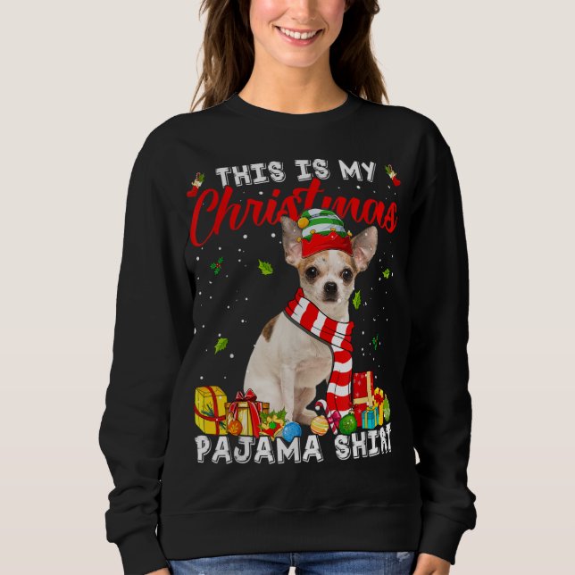 Moletom Este É O Meu Cachorro De Natal Pajama Xmas Lig (Frente)