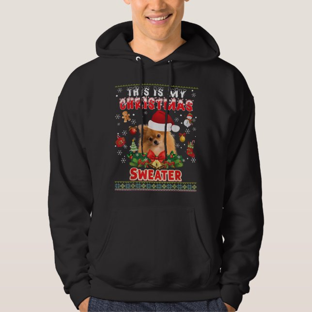 Moletom Este É O Meu Cachorro Pomeraniano De Natal Ugly M (Frente)